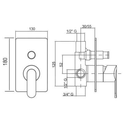 Будкрам купить Смеситель скрытого монтажа для душа Bianchi Dream INDDRM2010CRM на два потребителя Смеситель скрытого монтажа для душа Bianchi Dream INDDRM2010CRM на два потребителя 4