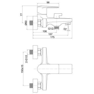 Будкрам купить Смеситель для ванны Qtap Estet CRM 006 New Смеситель для ванны Qtap Estet CRM 006 New 4