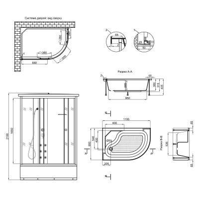 Будкрам купить Гидромассажный бокс Lidz Tani SBM120x80L.SAT.HIGH.GR, стекло тонированное 4 мм Гидромассажный бокс Lidz Tani SBM120x80L.SAT.HIGH.GR, стекло тонированное 4 мм 4