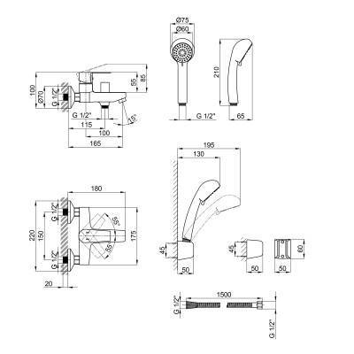 Будкрам купить Смеситель для ванны Qtap Levny 3050104GC Смеситель для ванны Qtap Levny 3050104GC 2