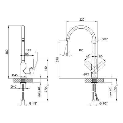 Будкрам купить Смеситель для кухни Qtap Alza 9051104UC Смеситель для кухни Qtap Alza 9051104UC 2