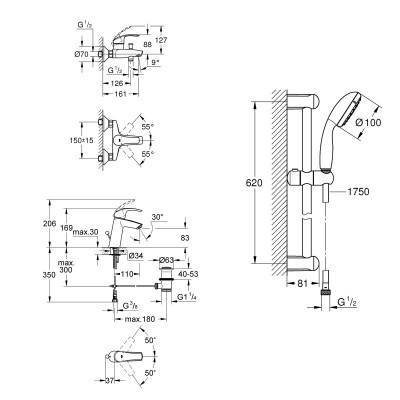 Будкрам купити Набір змішувачів Grohe Eurosmart 124458 Набір змішувачів Grohe Eurosmart 124458 2