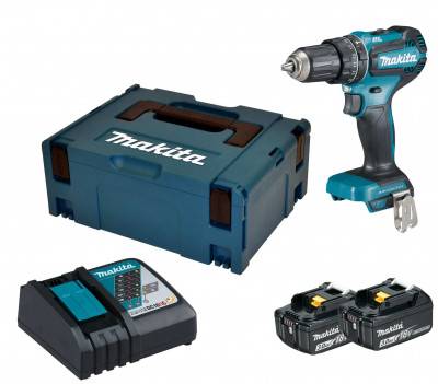 Будкрам купити Акумуляторний ударний дриль-шуруповерт Makita DHP485RFJ, 2 акб ВL1830, з/п DC18RC, кейс Makpac