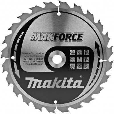 Будкрам купити Диск пиляльний по деревині MAKForce 190x15,88 мм 24Т