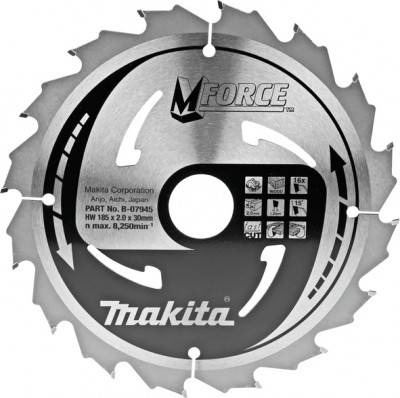 Будкрам купити Диск пиляльний по деревині MForce 185x30 мм 16Т