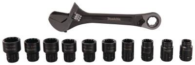 Будкрам купить Ключ с сменными головками (10 шт.) и разводным ключом 200 мм