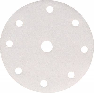 Будкрам купити Білий шліфувальний папір 150 мм К100, 9 отворів, 10 шт.