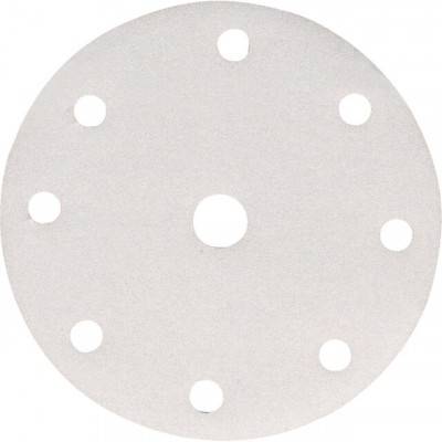 Будкрам купити Білий шліфувальний папір 150 мм К150, 9 отворів, 10 шт.