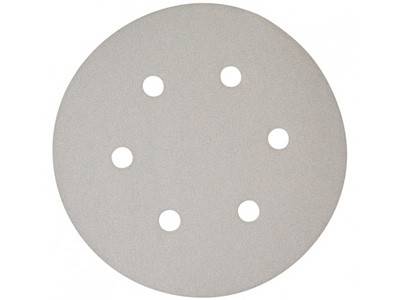 Будкрам купити Білий шліфувальний папір 150 мм К180, 6 отворів, 10 шт.