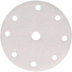 Будкрам купити Білий шліфувальний папір 150 мм К180, 9 отворів, 10 шт.