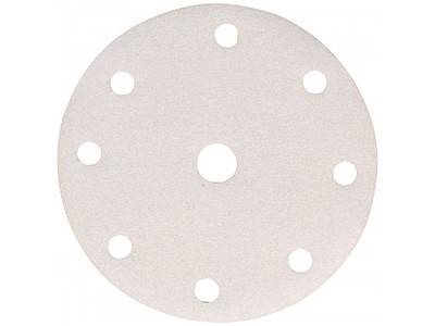 Будкрам купить Белая шлифовальная бумага 150 мм К80, 9 отверстий, 50 шт.