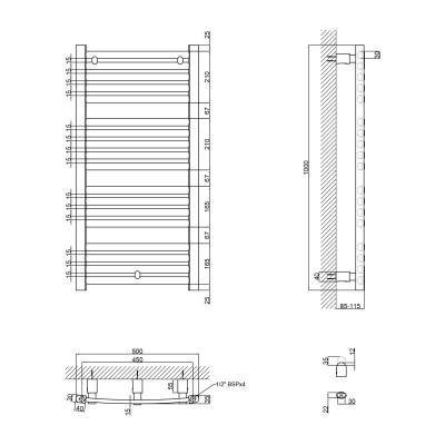 Будкрам купить Полотенцесушитель водяной Qtap Dias (BLA) P18 1000x500 HY Полотенцесушитель водяной Qtap Dias (BLA) P18 1000x500 HY 2