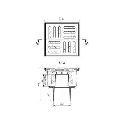 Будкрам купити Трап ANI Plast TA5204 вертикальний з пластиковими ґратами 100х100 Трап ANI Plast TA5204 вертикальний з пластиковими ґратами 100х100 2