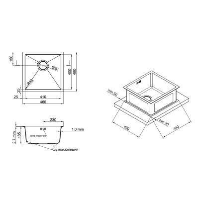 Будкрам купити Кухонна мийка Imperial Handmade D4645 2.7/1.0 мм (IMPD4645H10) Кухонна мийка Imperial Handmade D4645 2.7/1.0 мм (IMPD4645H10) 2