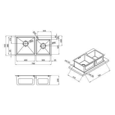 Будкрам купити Кухонна мийка Imperial Handmade S7843BL 2.7/1.0 мм (IMPS7843BRPVDH10) Кухонна мийка Imperial Handmade S7843BL 2.7/1.0 мм (IMPS7843BRPVDH10) 2