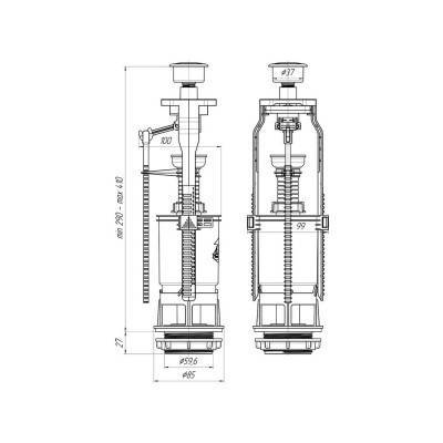 Будкрам купить Сливной механизм для унитаза ANI Plast WC7030M Сливной механизм для унитаза ANI Plast WC7030M 2