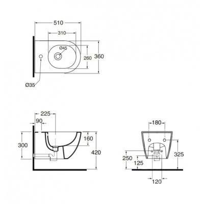 Будкрам купить Биде подвесное Azzurra Comoda COM500B1SOSP Биде подвесное Azzurra Comoda COM500B1SOSP 2