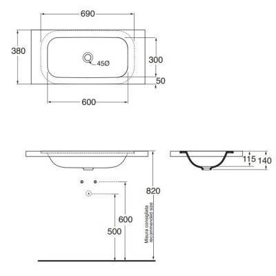 Будкрам купить Раковина Azzurra Glaze GLZ69X38B1SP Shiny white Раковина Azzurra Glaze GLZ69X38B1SP Shiny white 2