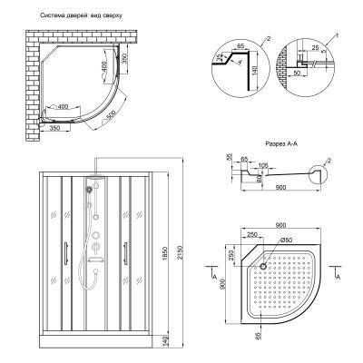Будкрам купить Душевой бокс Lidz Majatek SB90x90.BLA.LOW.TR, стекло прозрачное 5 мм Душевой бокс Lidz Majatek SB90x90.BLA.LOW.TR, стекло прозрачное 5 мм 2