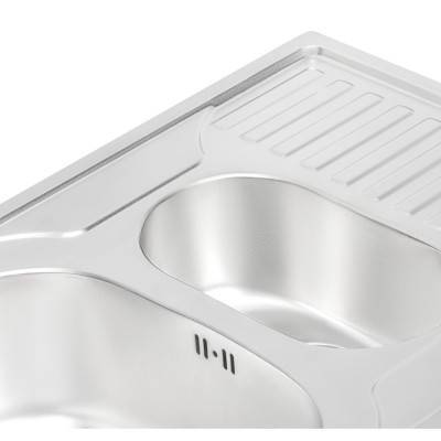 Будкрам купить Кухонная мойка с дополнительной чашей Qtap 7850-B 0,8 мм Satin (QT7850BSAT08) Кухонная мойка с дополнительной чашей Qtap 7850-B 0,8 мм Satin (QT7850BSAT08) 6