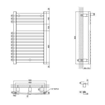 Будкрам купить Полотенцесушитель водяной Qtap Dias (BLA) P15 800x500 HY Полотенцесушитель водяной Qtap Dias (BLA) P15 800x500 HY 2
