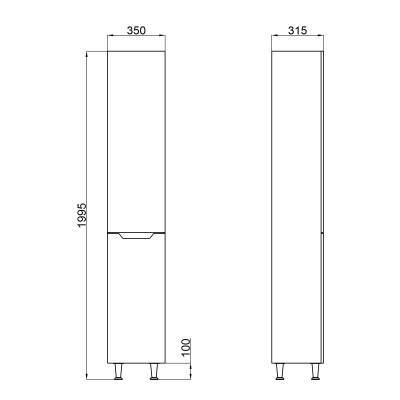Будкрам купити Пенал для підлоги Qtap Scorpio 350х1900х300 White QT1475PN1901RW Пенал для підлоги Qtap Scorpio 350х1900х300 White QT1475PN1901RW 2