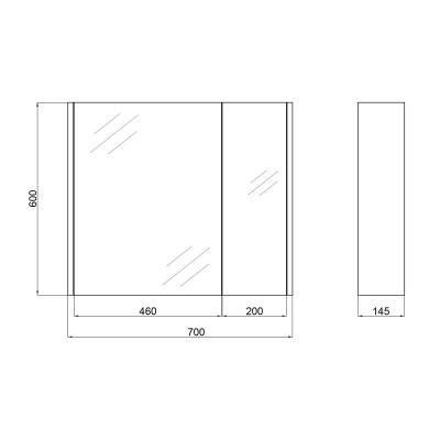 Будкрам купити Дзеркальна шафа підвісна Qtap Scorpio 700х600х145 White QT1477ZP701W Дзеркальна шафа підвісна Qtap Scorpio 700х600х145 White QT1477ZP701W 2