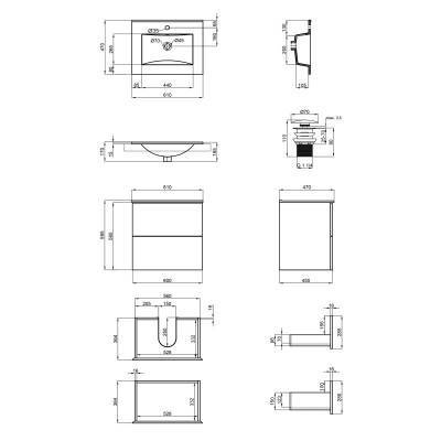 Будкрам купить Комплект Qtap Tern 600х580х437 Matt black тумба подвесная + раковина врезная QT1772TPL6023060CMB Комплект Qtap Tern 600х580х437 Matt black тумба подвесная + раковина врезная QT1772TPL6023060CMB 2
