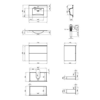 Будкрам купить Комплект Qtap Tern 700х580х437 Matt black тумба подвесная + раковина врезная QT1772TPL7023070CMB Комплект Qtap Tern 700х580х437 Matt black тумба подвесная + раковина врезная QT1772TPL7023070CMB 2