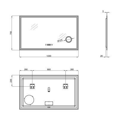 Будкрам купити Дзеркало Qtap Stork 1200х700 з LED-підсвічуванням QT1578142270120W Дзеркало Qtap Stork 1200х700 з LED-підсвічуванням QT1578142270120W 2