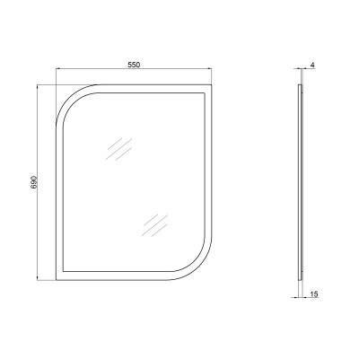 Будкрам купити Дзеркало Qtap Scorpio 550х695 Graphite QT147850702G Дзеркало Qtap Scorpio 550х695 Graphite QT147850702G 2