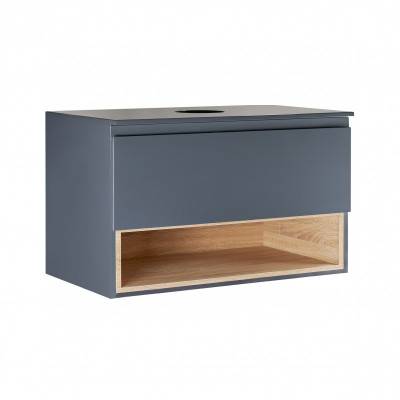 Будкрам купить Тумба подвесная Qtap Robin 800х476х470 Graphite/Whitish oak со столешницей QT1379TPН8002GWO