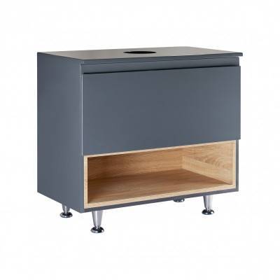 Будкрам купити Тумба для підлоги Qtap Robin 700х616х437 Graphite/Whitish oak зі стільницею QT1380TNН7002GWO