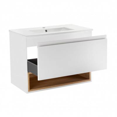 Будкрам купить Комплект Qtap Robin 800х580х437 White/Whitish oak тумба подвесная + раковина врезная QT1372TPВ8001WWO Комплект Qtap Robin 800х580х437 White/Whitish oak тумба подвесная + раковина врезная QT1372TPВ8001WWO 4