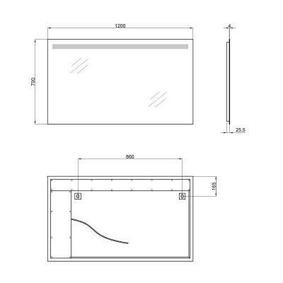 Будкрам купити Дзеркало Qtap Mideya Modern 1200х700 з LED-підсвічуванням QT2078141470120W Дзеркало Qtap Mideya Modern 1200х700 з LED-підсвічуванням QT2078141470120W 2