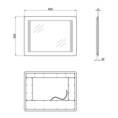 Будкрам купити Дзеркало Qtap Leo 600х800 з LED-підсвічуванням, Reverse QT1178120870100W Дзеркало Qtap Leo 600х800 з LED-підсвічуванням, Reverse QT1178120870100W 2