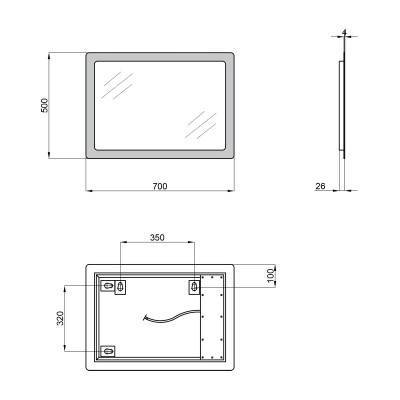 Будкрам купити Дзеркало Qtap Aquarius 500х700 з LED-підсвічуванням, Reverse QT217814198120W Дзеркало Qtap Aquarius 500х700 з LED-підсвічуванням, Reverse QT217814198120W 2