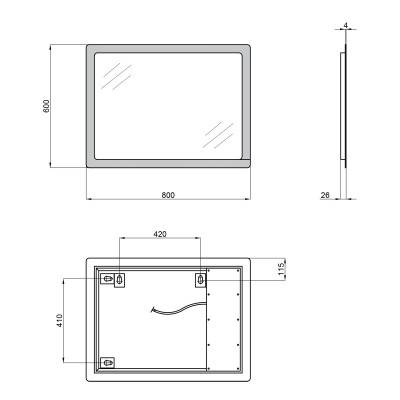 Будкрам купити Дзеркало Qtap Aquarius 600х800 з LED-підсвічуванням, Reverse QT21786502W Дзеркало Qtap Aquarius 600х800 з LED-підсвічуванням, Reverse QT21786502W 2