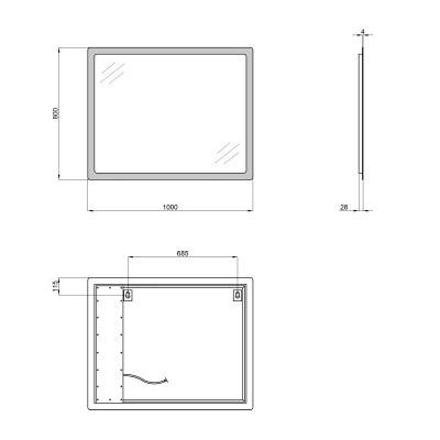Будкрам купити Дзеркало Qtap Aquarius 1000х800 з LED-підсвічуванням QT217850702W Дзеркало Qtap Aquarius 1000х800 з LED-підсвічуванням QT217850702W 2
