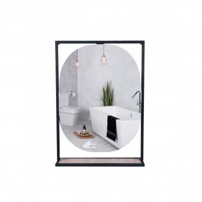 Будкрам купить Зеркало Qtap Taurus 600х850х140 Black/Whitish oak с LED-подсветкой QT2478ZP600BWO