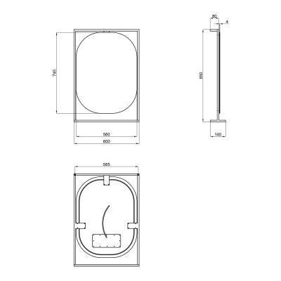 Будкрам купити Дзеркало Qtap Taurus 600х850х140 Black/Whitish oak з LED-підсвічуванням QT2478ZP600BWO Дзеркало Qtap Taurus 600х850х140 Black/Whitish oak з LED-підсвічуванням QT2478ZP600BWO 2