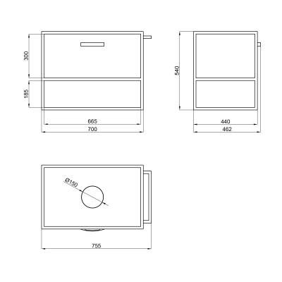 Будкрам купить Тумба подвесная Qtap Taurus 700х476х469 Whitish oak со столешницей QT2479TPT703WO Тумба подвесная Qtap Taurus 700х476х469 Whitish oak со столешницей QT2479TPT703WO 2
