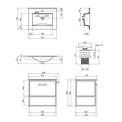 Будкрам купить Комплект Qtap Taurus 600х580х437 Whitish oak тумба подвесная + раковина врезная QT2472TPT603WO Комплект Qtap Taurus 600х580х437 Whitish oak тумба подвесная + раковина врезная QT2472TPT603WO 2
