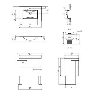 Будкрам купить Комплект Qtap Taurus 700х800х437 Whitish oak тумба напольная + раковина врезная QT2471TNT703WO Комплект Qtap Taurus 700х800х437 Whitish oak тумба напольная + раковина врезная QT2471TNT703WO 2