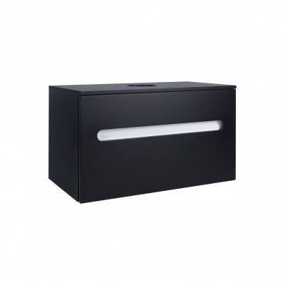 Будкрам купить Тумба подвесная Qtap Virgo 800х476х469 Black/White со столешницей QT1879TPА802BW
