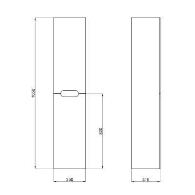 Будкрам купить Пенал подвесной Qtap Virgo 350х1600х316 Black/White QT1876PP1652RBW Пенал подвесной Qtap Virgo 350х1600х316 Black/White QT1876PP1652RBW 2