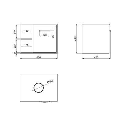 Будкрам купить Тумба подвесная Qtap Pisces 600х480х470 Whitish oak со столешницей QT2579TPL603WO Тумба подвесная Qtap Pisces 600х480х470 Whitish oak со столешницей QT2579TPL603WO 2