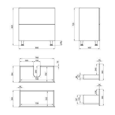 Будкрам купить Тумба напольная Qtap Tern 800х725х437 White QT1773TNL801W Тумба напольная Qtap Tern 800х725х437 White QT1773TNL801W 2