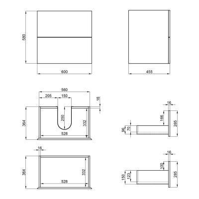 Будкрам купить Тумба подвесная Qtap Tern 600х580х437 White QT1774TPL601W Тумба подвесная Qtap Tern 600х580х437 White QT1774TPL601W 2