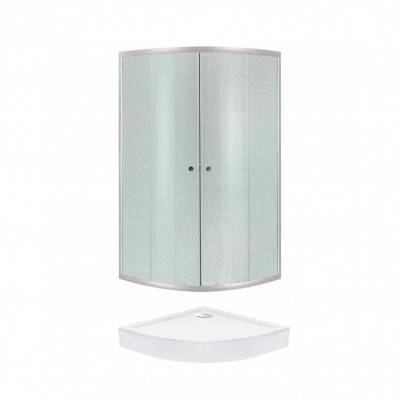 Будкрам купити Набір Lidz душова кабіна Latwa SC80x80.SAT.LOW.FR, скло Frost 4 мм + піддон QT ROBIN